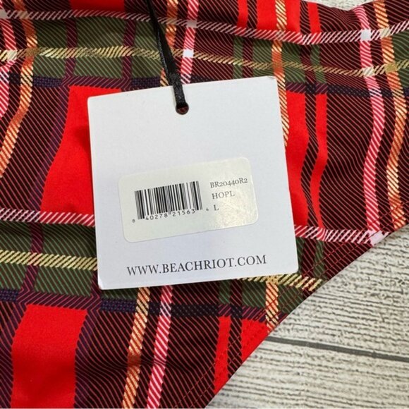 Revolve Beach Riot NWT Celine One Piece Swimsuit In Holiday Plaid - Picture 6 of 8